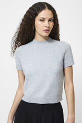 FRENCH CONNECTION VHARI KNIT MOCK NECK SS TOP